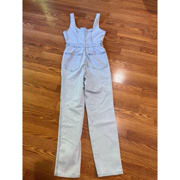 Good American Fit For Success Denim Sleeveless Jumpsuit size 2  / US small - Picture 10 of 12